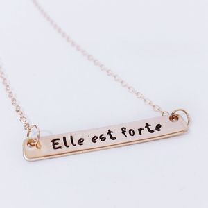 Rose Gold Elle Est Forte Necklace She is strong